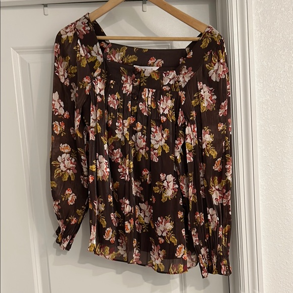 LC Lauren Conrad Pink and Brown Blouse - Picture 1 of 4